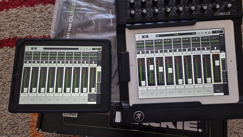 Vand Mixer Digital Mackie DL1608 – impecabil + 2 iPad-uri + Router Apple